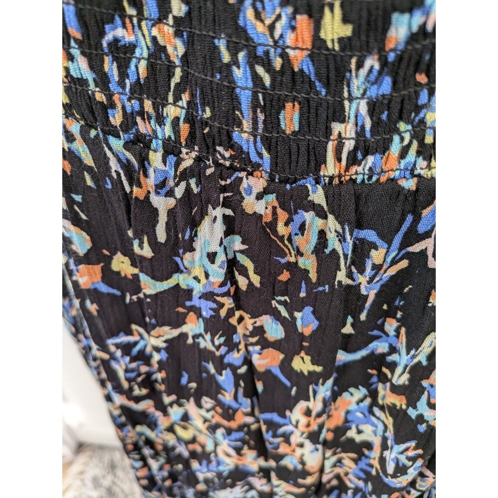 Ella Rafaella Dress Women's 3X Midi Peasant Boho Square Neck Smocked Multi Ditsy - Picture 8 of 11